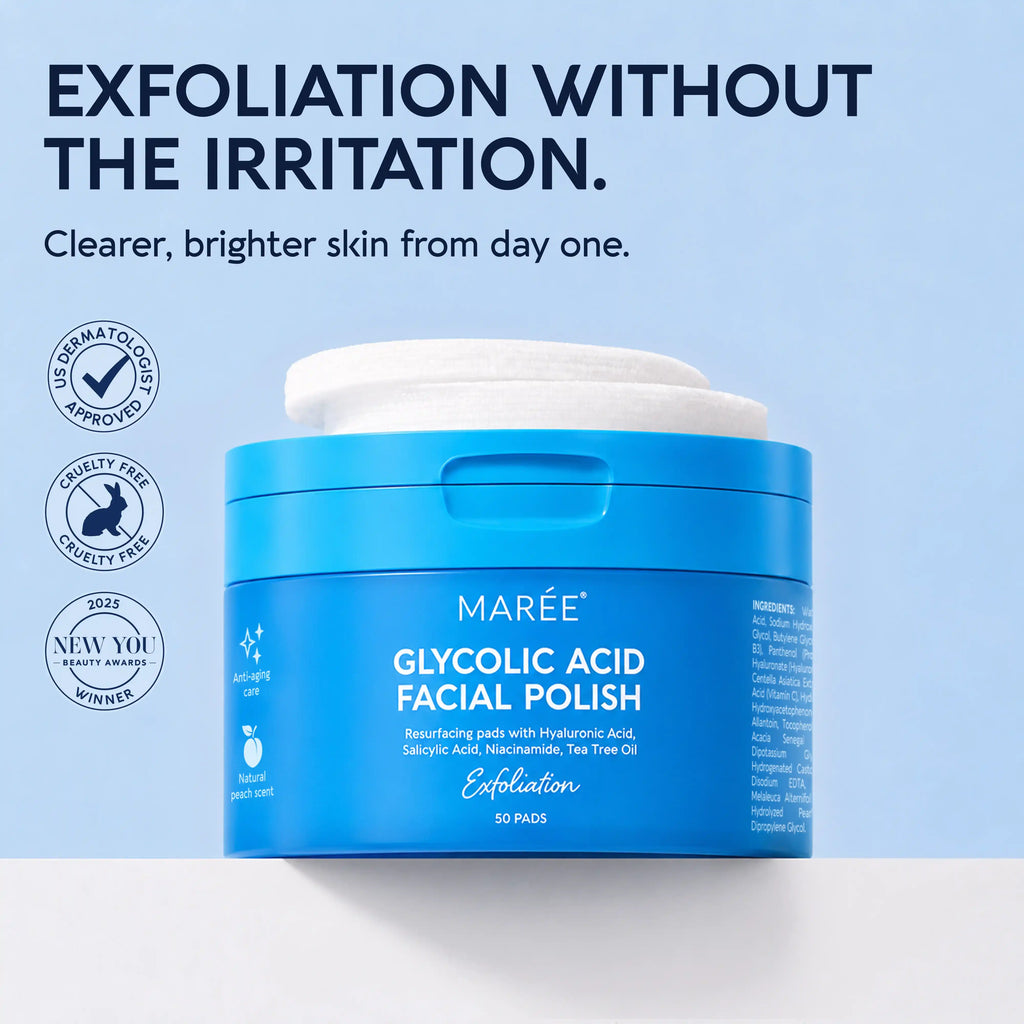 Glycolic Acid Exfoliating Pads – Chemical Exfoliant for Face, Anti-Aging