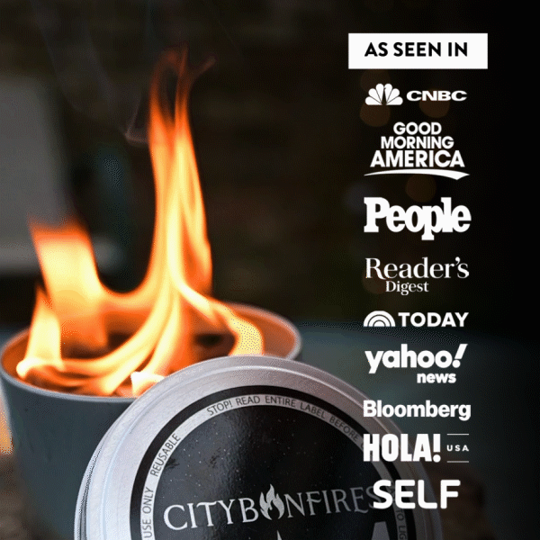 City Bonfire Portable Fire Pit – Soy Wax, Low Smoke, Outdoor Camping