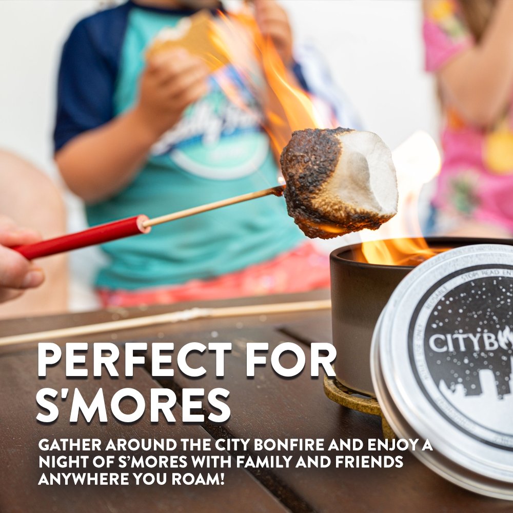 City Bonfire Portable Fire Pit – Soy Wax, Low Smoke, Outdoor Camping